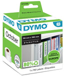 LABEL DYMO LABELWRITER 59X190MM L/ARCH WHITE 1ROLL