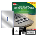 LABEL AVERY LASER L6013 SILVER H/DUTY 295X208MM 1UP PK20