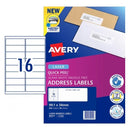 LABEL AVERY LASER L7162 ADDRESS 16UP WHITE PK40