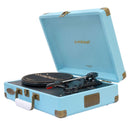 (LS)mbeat®  Woodstock 2 Sky Blue Retro Turntable Player with BT Receiver & Transmitter Built-in Bluetooth receiver eaturing 3 speed settings