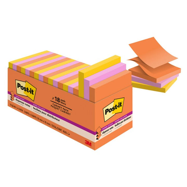 NOTES POST-IT POP UP 76X76MM R330-18SSAU-CP RIO/ENERGYB PK18