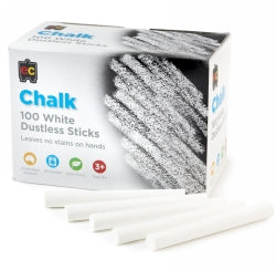 CHALK EC WHITE DUSTLESS 100 PIECES