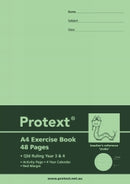 EXERCISE BOOK PROTEXT A4 PP QLD YR 3/4 + MARGIN 48PG SNAKE