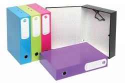 BOX FILE MARBIG F/C 75MM SUMMER COLS H/D BLUE
