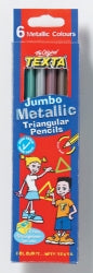 Sp- Pencil Coloured Texta Jumbo Metallic Triang Pk6 (PKT)