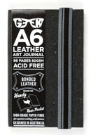 Sp- Visual Art Diary Geek A6 Leather Slate Grey 80gsm 96pg