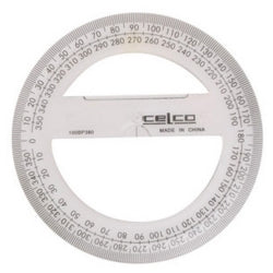 PROTRACTOR CELCO 10CM 360 DEG FULL CIRCLE CLEAR