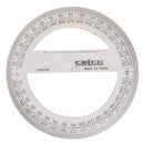 Protractor Celco 10cm 360 Deg Full Circle Clear (BX50)