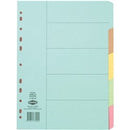 DIVIDERS MARBIG A4 MANILLA 5 TAB COLOURED PASTEL