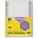 DIVIDERS MARBIG A4 MANILLA PVC A-Z TAB BLK/WHT