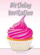 Sp- Pad Invitation Ozcorp A5 18th Pink Cupcake