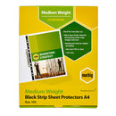 Sp- Sheet Protectors Marbig A4 Black Edge 50 Micron Bx100