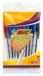 PEN BIC SUPER SAVER MEDIUM ASSTD 10'S