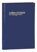 NOTEBOOK COLLINS A4 SHORT FEINT NAVY BLUE 168PG 250X200