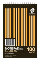 Notebook Olympic Sp63 S/Hand Spiral T/O 100pg (PK20)