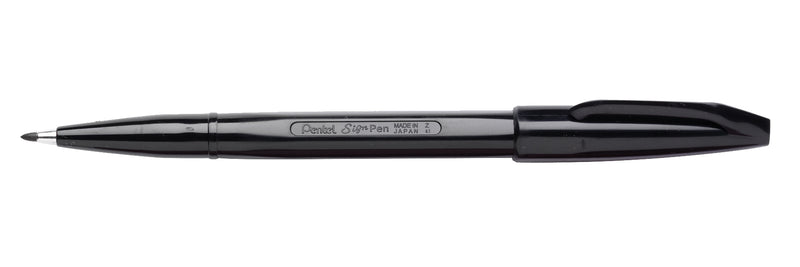 PEN PENTEL FINELINER 0.8MM SIGN PEN BULLET POINT S520 BLACK BX12