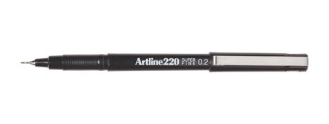PEN ARTLINE FINELINER 220 0.2MM SUPERFINE BLACK BX12