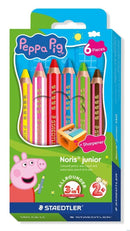 Pencil Coloured Staedtler Norris Junior Peppa Pig Hex 3in1 Incl Sharp Pk6