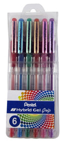 Sp- Pen Pentel Rb Hybrid K118m Gel Grip Metallic Asst Wlt6