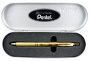 Sp- Pen Pentel Energel Bl407 Rt Metallic Gold Barrel In Gift Box