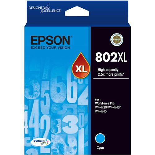 Epson 802XL DURABrite Ultra Ink Cartridge High Yield Cyan | Better Office