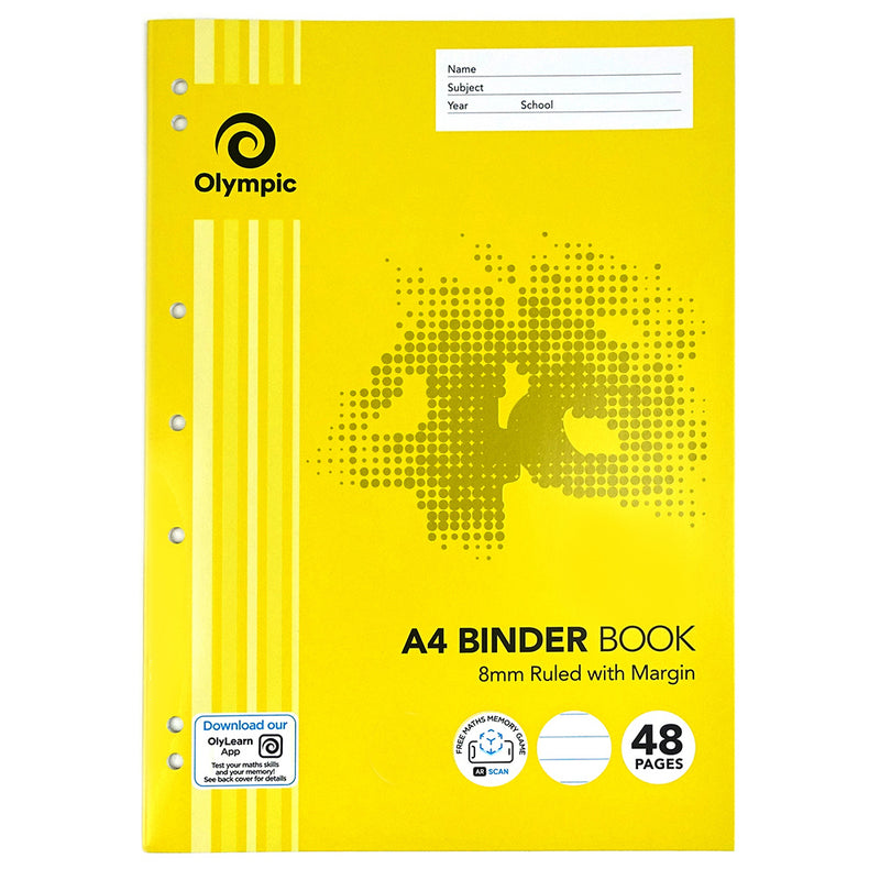 BINDER BOOK OLYMPIC A4 8MM RULED 48PG