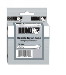 LABEL TAPE DYMO 12MMX3.5M FLEXIBLE NYLON WHITE