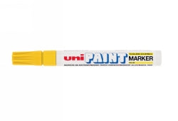 MARKER PAINT UNI PX20 2.8MM MEDIUM BULLET TIP YELLOW BX12