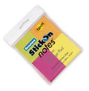 Stick On Notes B/Tone 76x76 Neon Cols Pk3