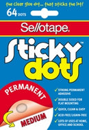 STICKY DOTS SELLO PERMANENT 64 DOTS 4SHT