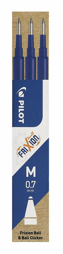 Pen Refill Pilot Frixion 0.7mm Blue Pk3