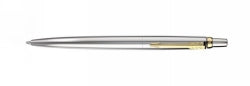 PEN PARKER BP JOTTER STAINLESS STEEL BLISTER PACK GOLD TRIM 