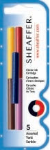 INK CARTRIDGE SHEAFFER SKRIP JB/BL/R/G/L H/SELL PK5