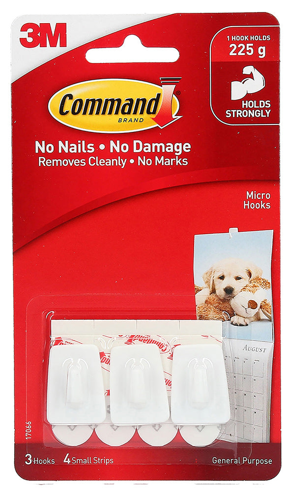 HOOK COMMAND MICRO WHITE 17066 3PK
