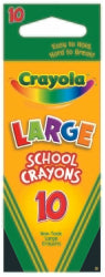 CRAYONS CRAYOLA SCHOOL LARGE 10'S