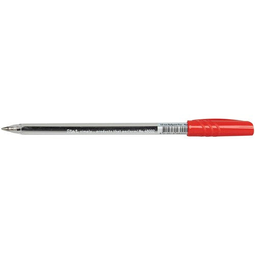 Stat Ballpoint Pen Medium 1mm Red BOX12