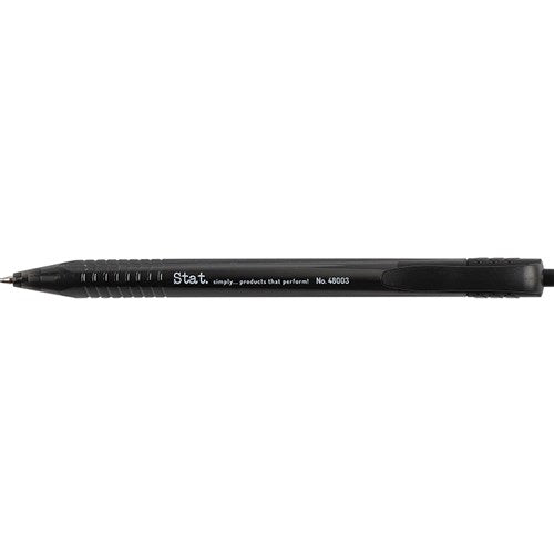 Stat Retractable Ballpoint Pen Medium 1mm Black BOX12