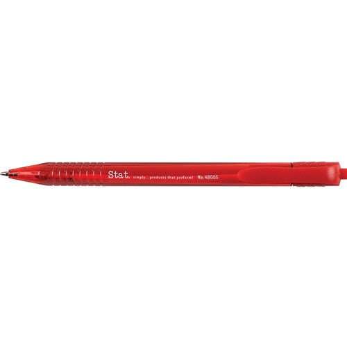 Stat Retractable Ballpoint Pen Medium 1mm Red BOX12