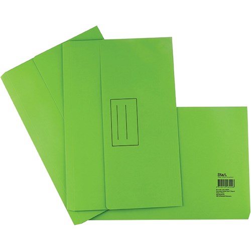 Stat Document Wallet Foolscap Manilla 30mm Gusset Lime PACK25