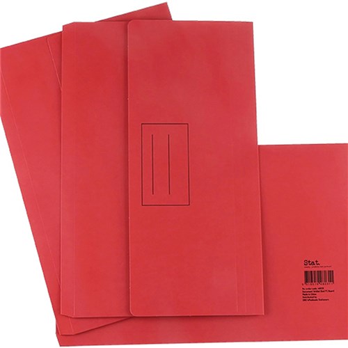 Stat Document Wallet Foolscap Manilla 30mm Gusset Red PACK25