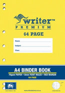 BINDER BOOK WRITER PREMIUM A4 64PG 8MM RULED + MARGIN PIANO