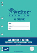 BINDER BOOK WRITER PREMIUM A4 96PG 8MM RULED + MARGIN TRUMPET