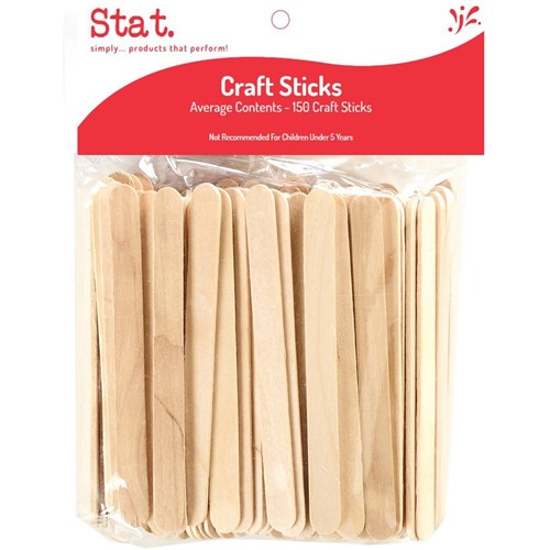 Stat Pop Sticks Wooden Plain Brown Pack of 150 | Better Office