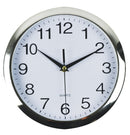 CLOCK ITALPLAST 26CM WALL CHROME FRAME/WHITE FACE