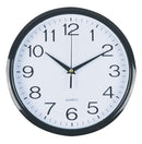 CLOCK ITALPLAST 30CM ROUND BLACK FRAME/WHITE FACE