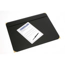 Sp- Desk Mat Black PVC Gold Corners 487x610mm
