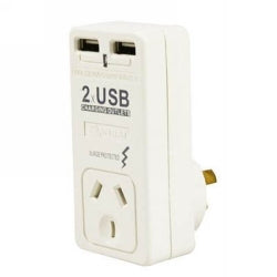 SINGLE ADAPTOR ITALPLAST WITH SURGE PROTECTION & USB CHARGER
