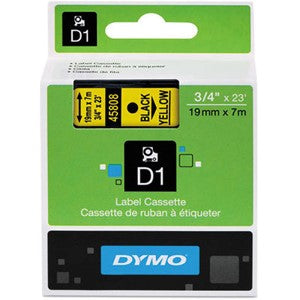 LABEL TAPE DYMO D1 19MMX7M BLACK ON YELLOW