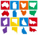 Sp- Stencil Ec Australian States 210x210mm Set Of 8