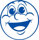 Sp- Shiny Merit Stamp Blue Cheeky Face